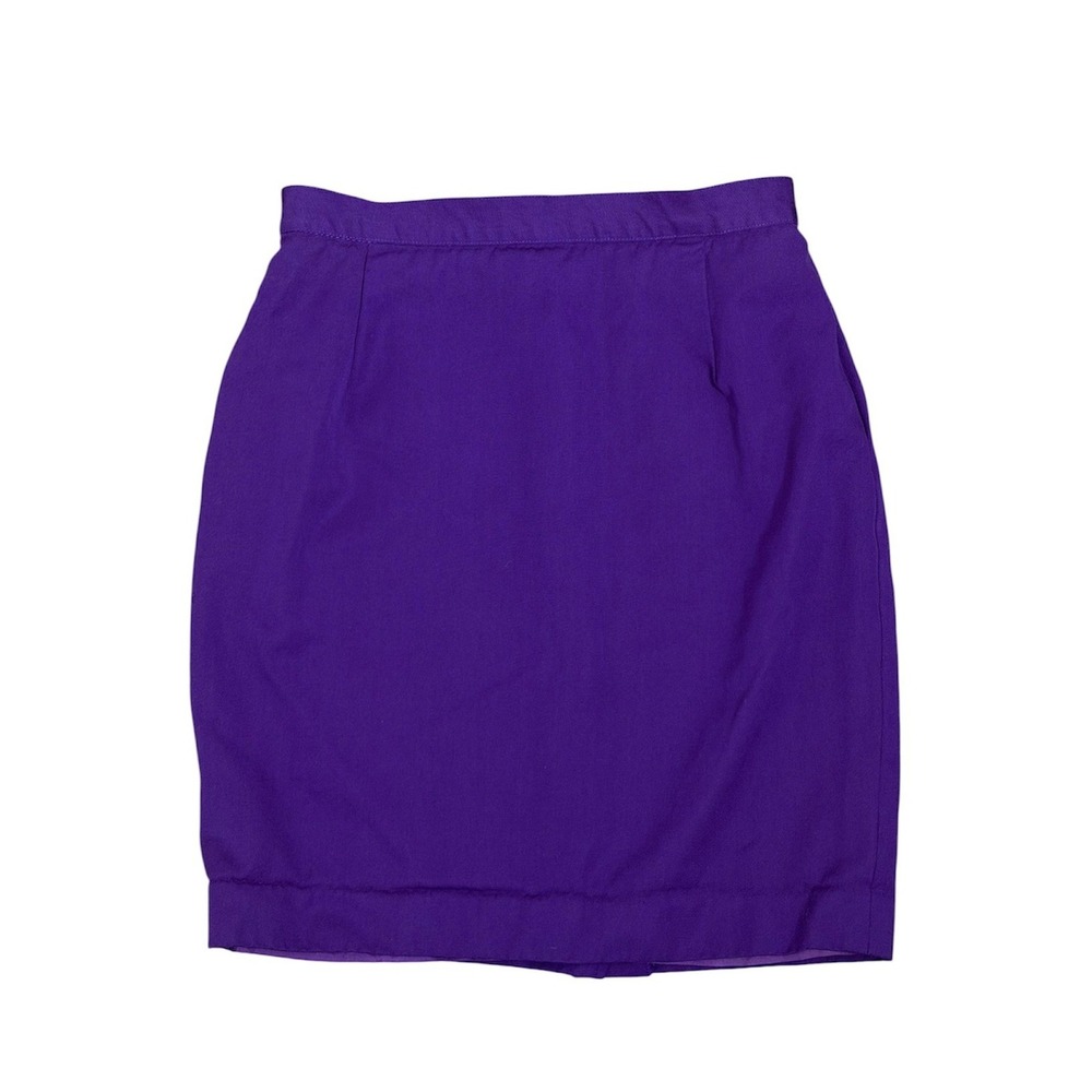 Vintage Compagnie Internationale Express 90s Retro Purple Wool Pencil Skirt SZ 9